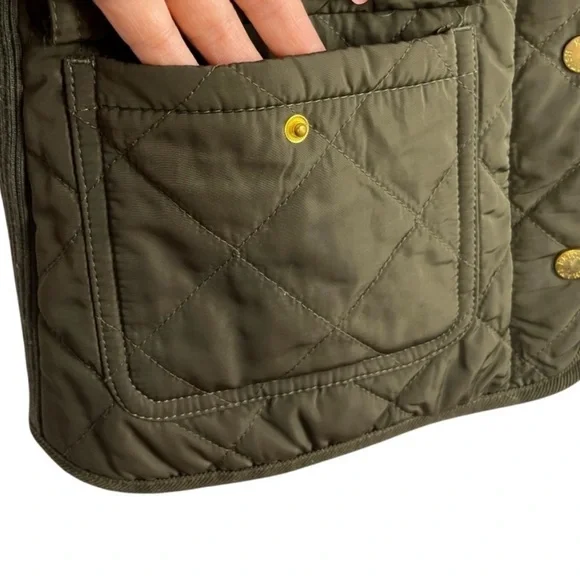 BRITISH KHAKI Womens Quilted Vest Equestrian Old Money Dark Academia green small - Picture 6 of 13